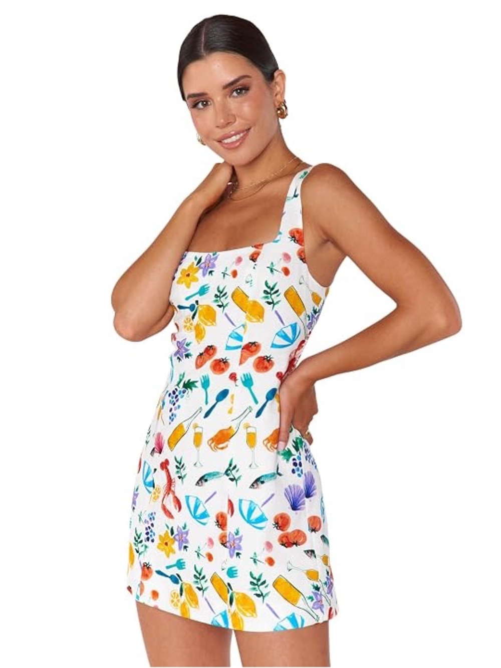 Show Me Your Mumu Steph Mini Linen Blend Dress Italian Picnic
